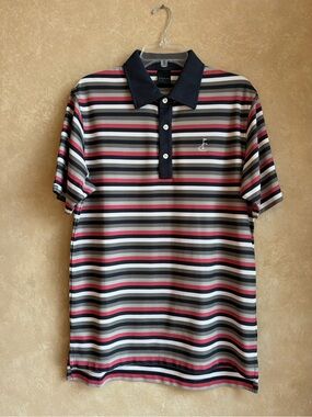 Dunning Golf Striped Polo Men’s Size Medium